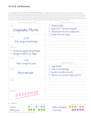 Planeador Un Curso de Milagros - Vista Semanal