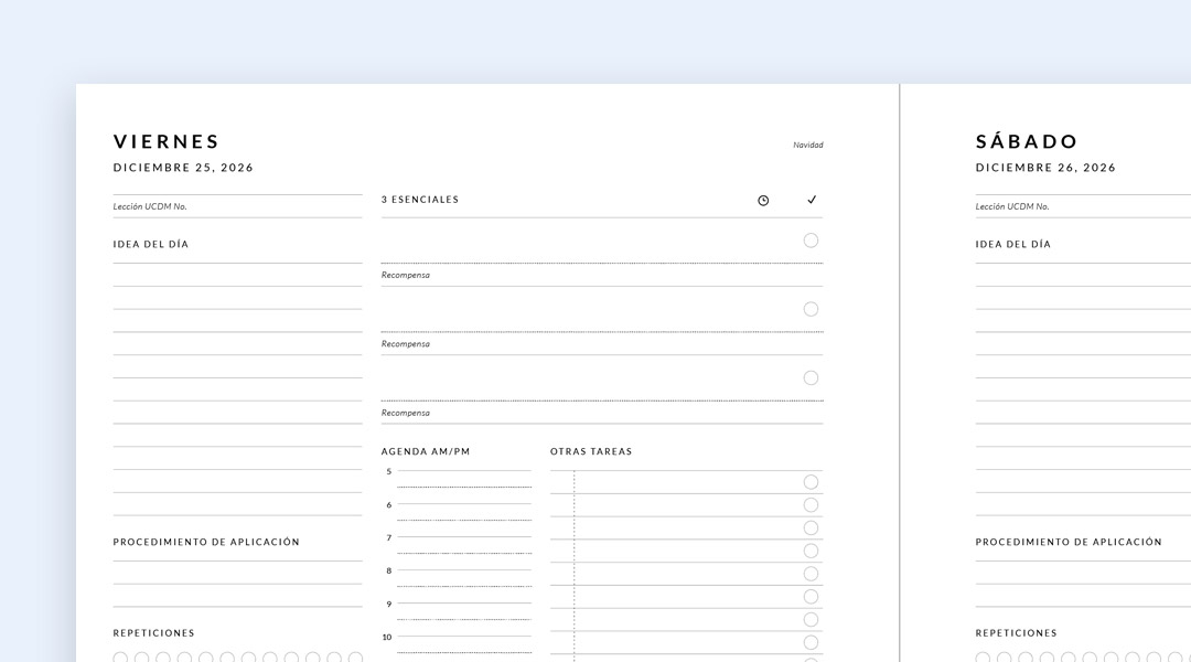 Planeador Esencialista Edición Un Curso de Milagros